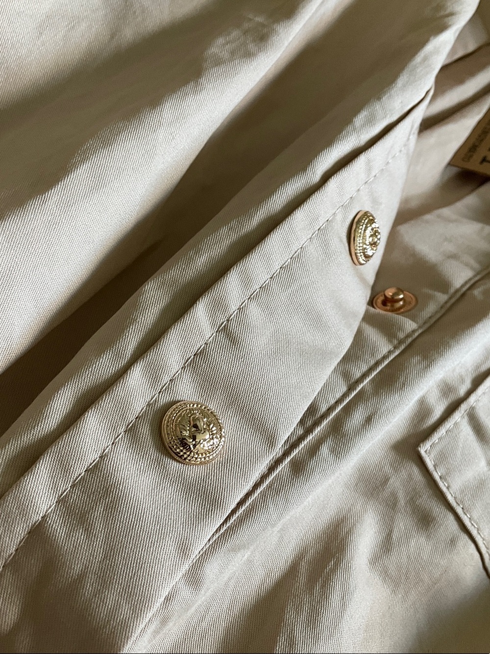 Cotton Poplin Belted Midi Shirt Dress in Tan - Picture 5 of 7